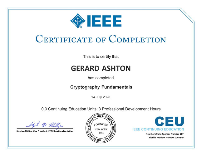 IEEE cryptography fundamentals
